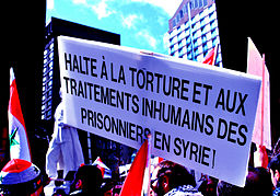Solidarit&auml;tsdemonstration f&uuml;r die syrische Bev&ouml;lkerung in Motreal am 27. M&auml;rz 2012